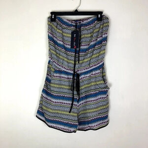 Be.You.Tiful Multi Color Strapless Romper Size Large